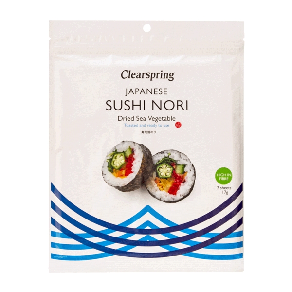 Sushi Nori Plader Ristet Japanese Clearspring 17 g